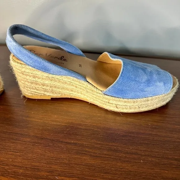 Ser Verde Blue Sueded Sandal Made in Spain Size 36