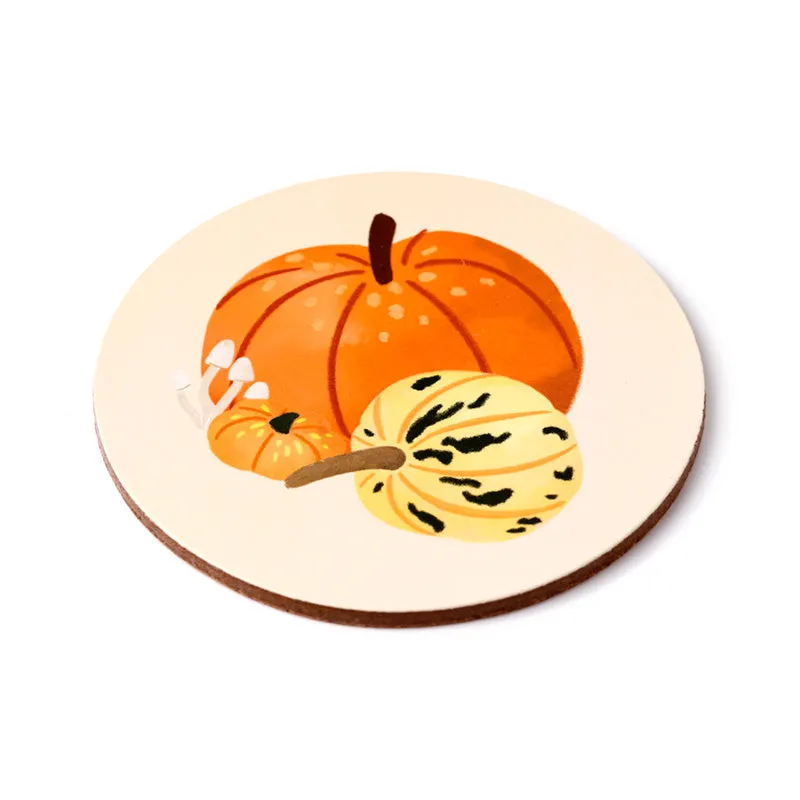 Set of 4 Cork Novelty Coasters - Autumn Harvest