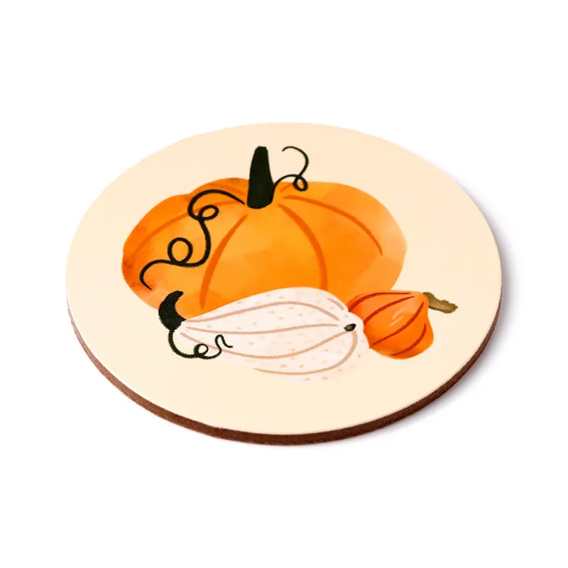 Set of 4 Cork Novelty Coasters - Autumn Harvest