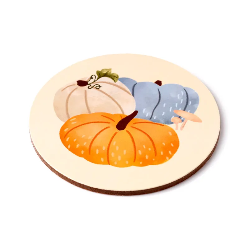 Set of 4 Cork Novelty Coasters - Autumn Harvest