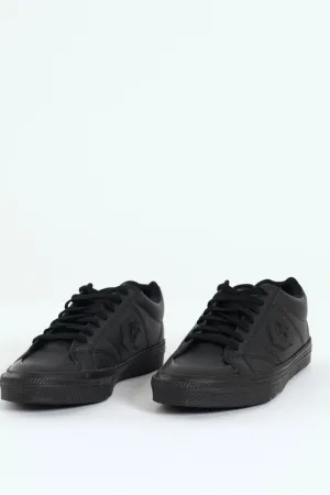 Sport Casual Court Lace Up Sneaker - Black