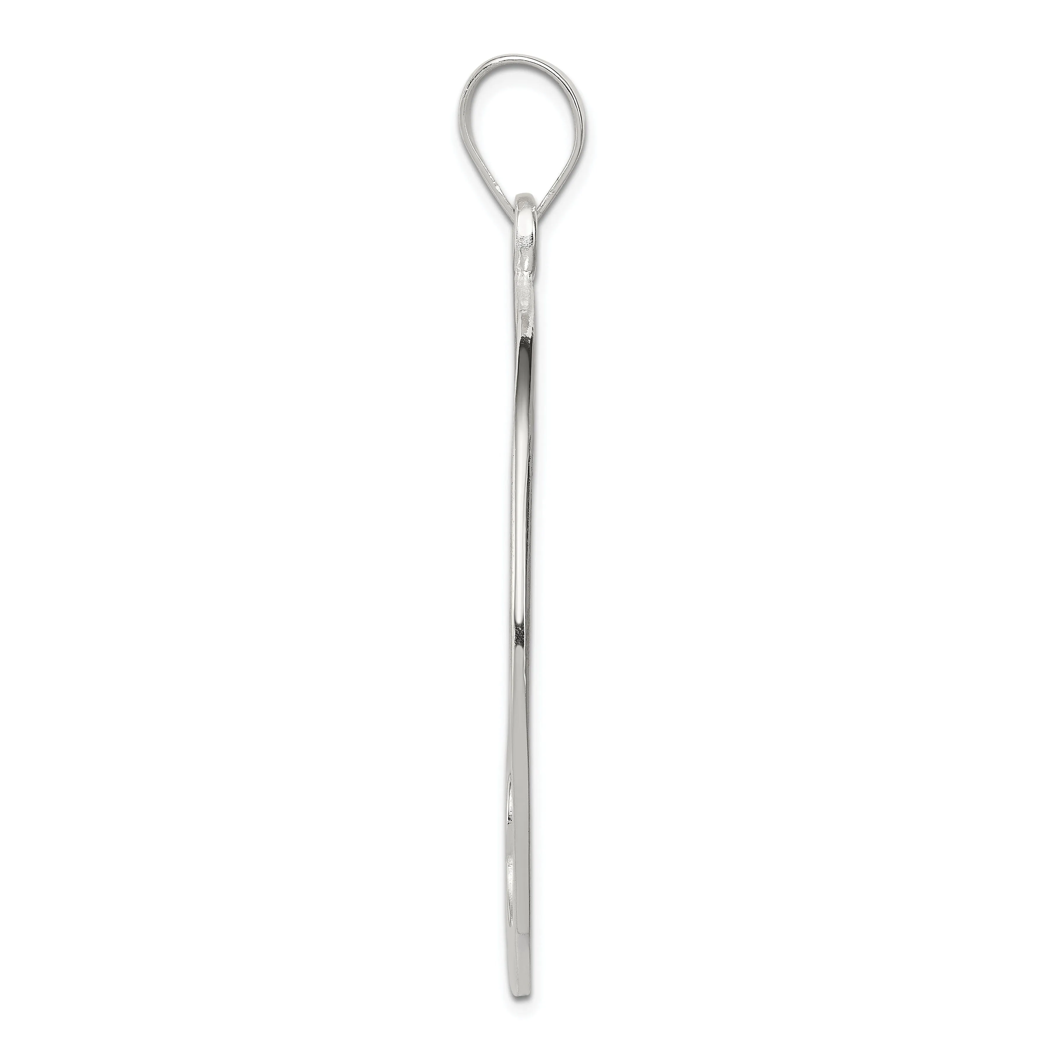 Sterling Silver Round Designer Pendant Slide