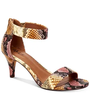 Style & Co. Womens Paycee Faux Leather Dress Sandals Rainbow Snake Red 8.5M