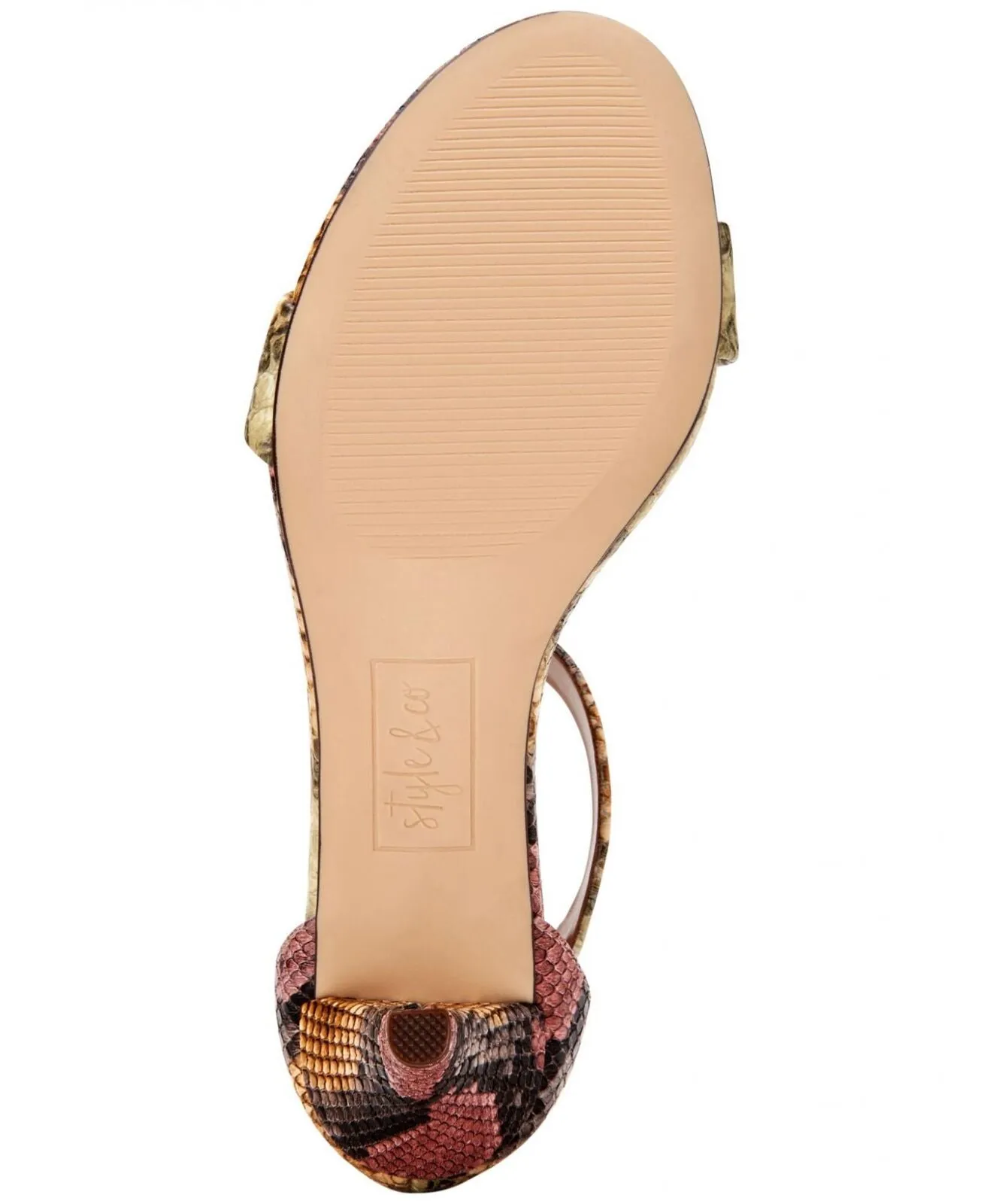 Style & Co. Womens Paycee Faux Leather Dress Sandals Rainbow Snake Red 8.5M