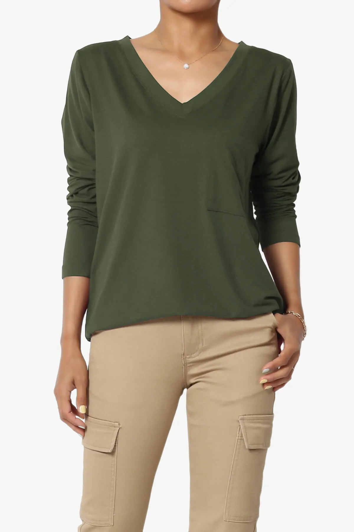 Susan Ultra Soft Chest Pocket Loose Fit T-Shirt PLUS
