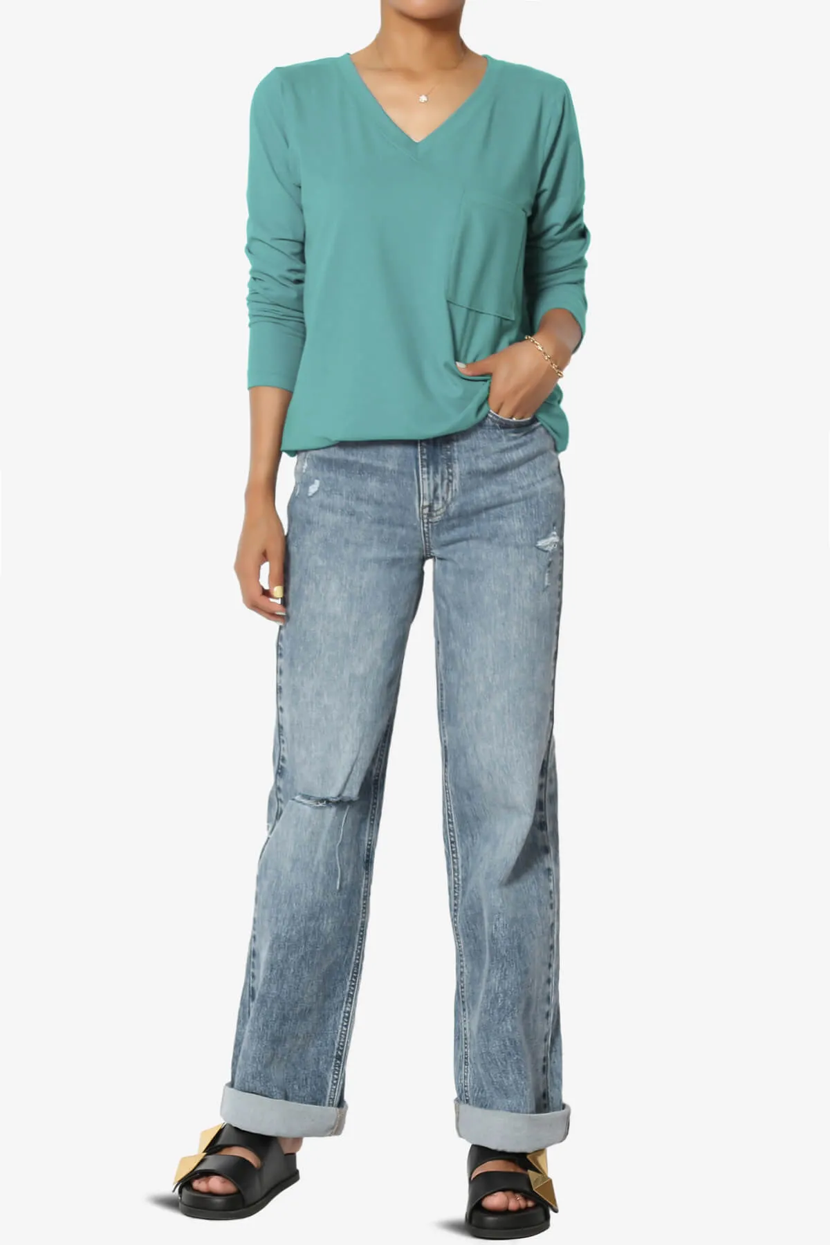 Susan Ultra Soft Chest Pocket Loose Fit T-Shirt PLUS