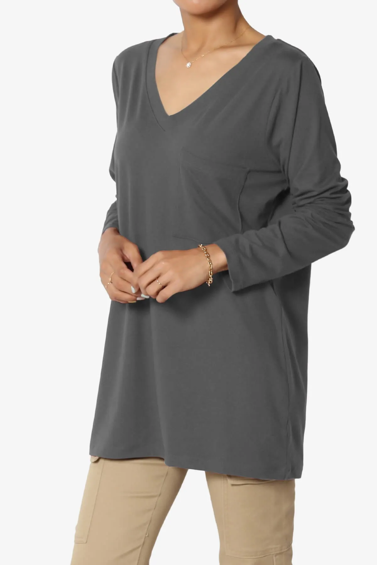 Susan Ultra Soft Chest Pocket Loose Fit T-Shirt PLUS