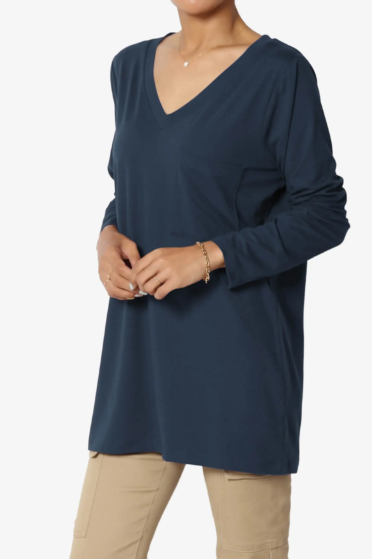 Susan Ultra Soft Chest Pocket Loose Fit T-Shirt PLUS