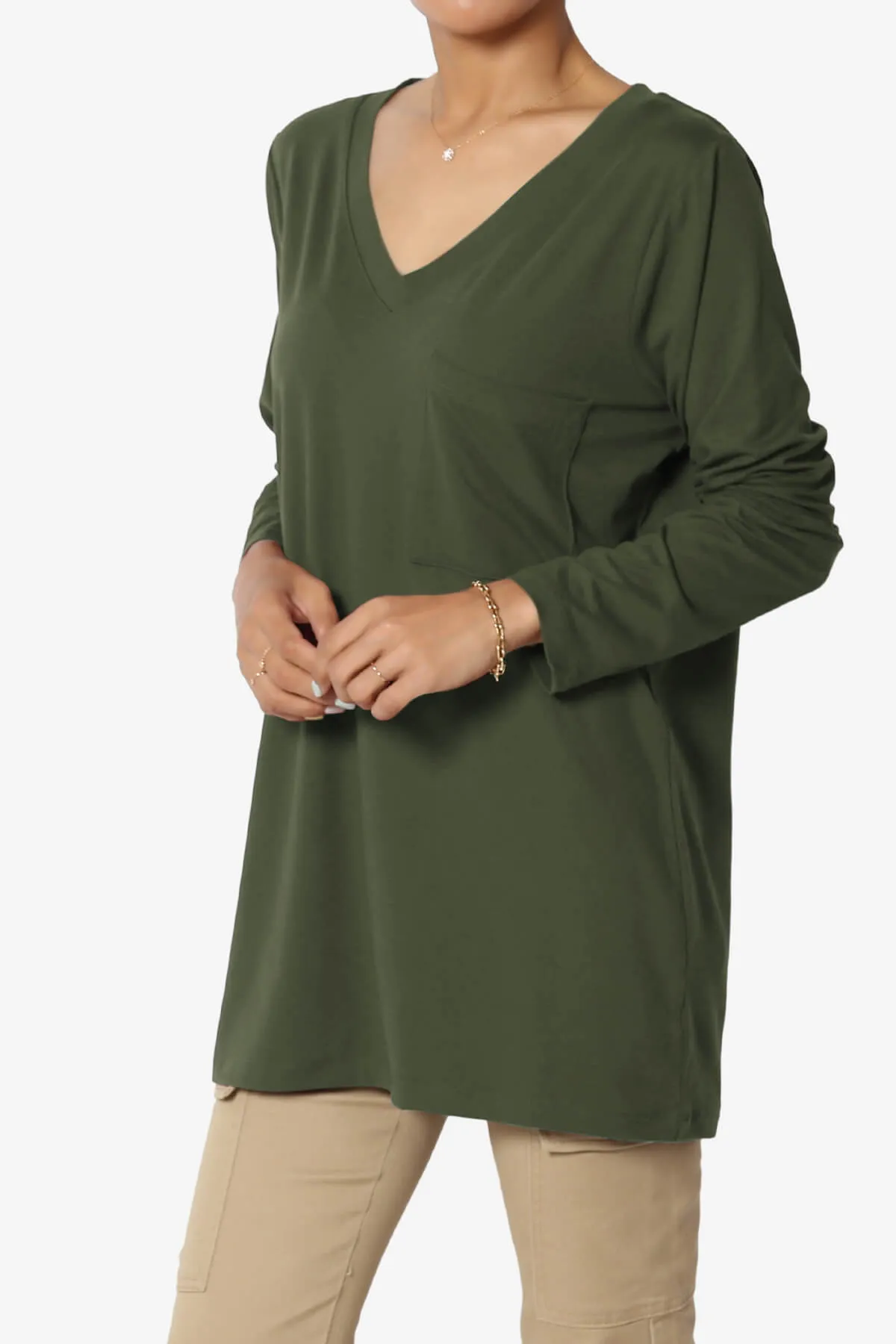 Susan Ultra Soft Chest Pocket Loose Fit T-Shirt PLUS