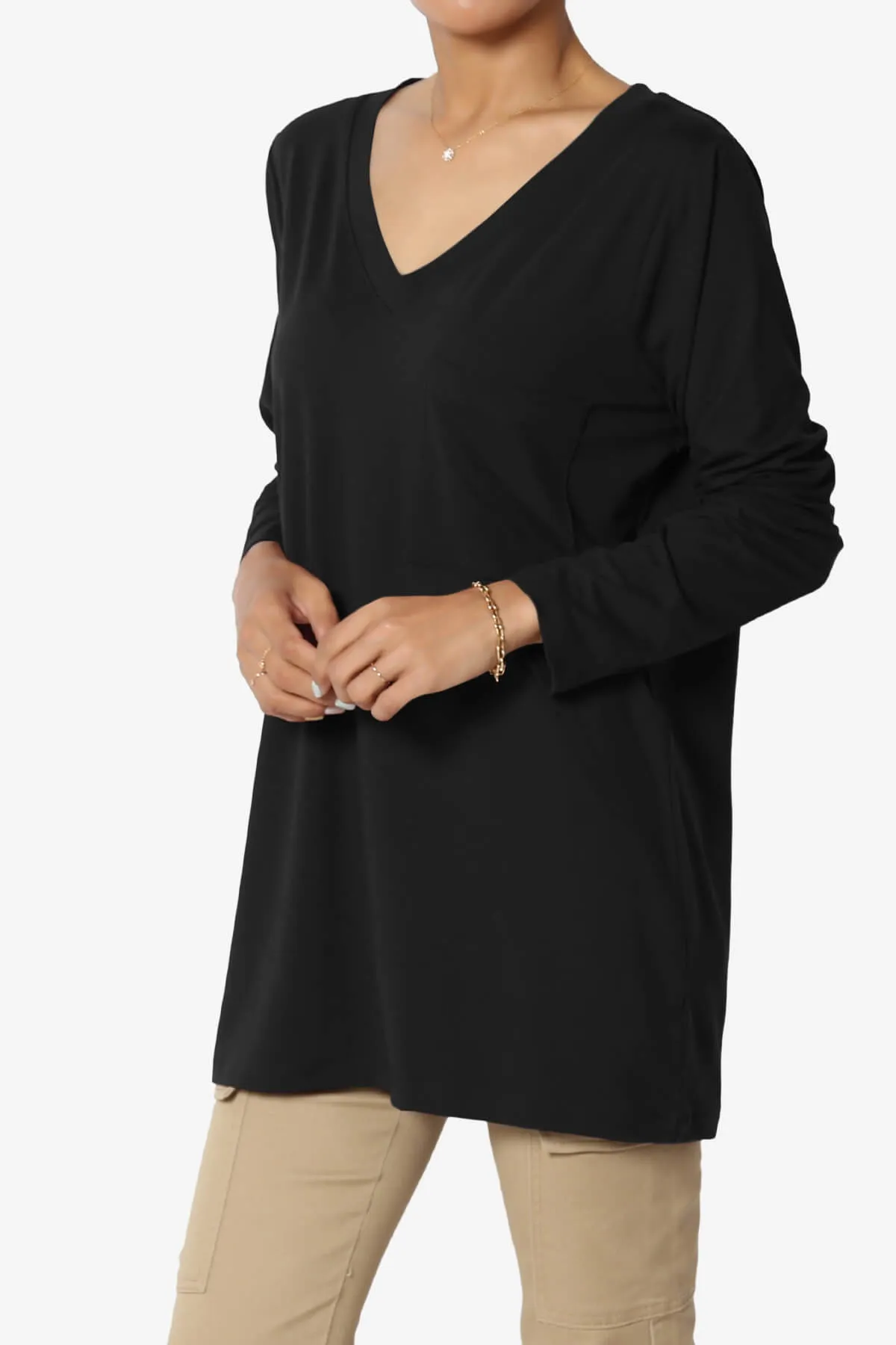 Susan Ultra Soft Chest Pocket Loose Fit T-Shirt PLUS