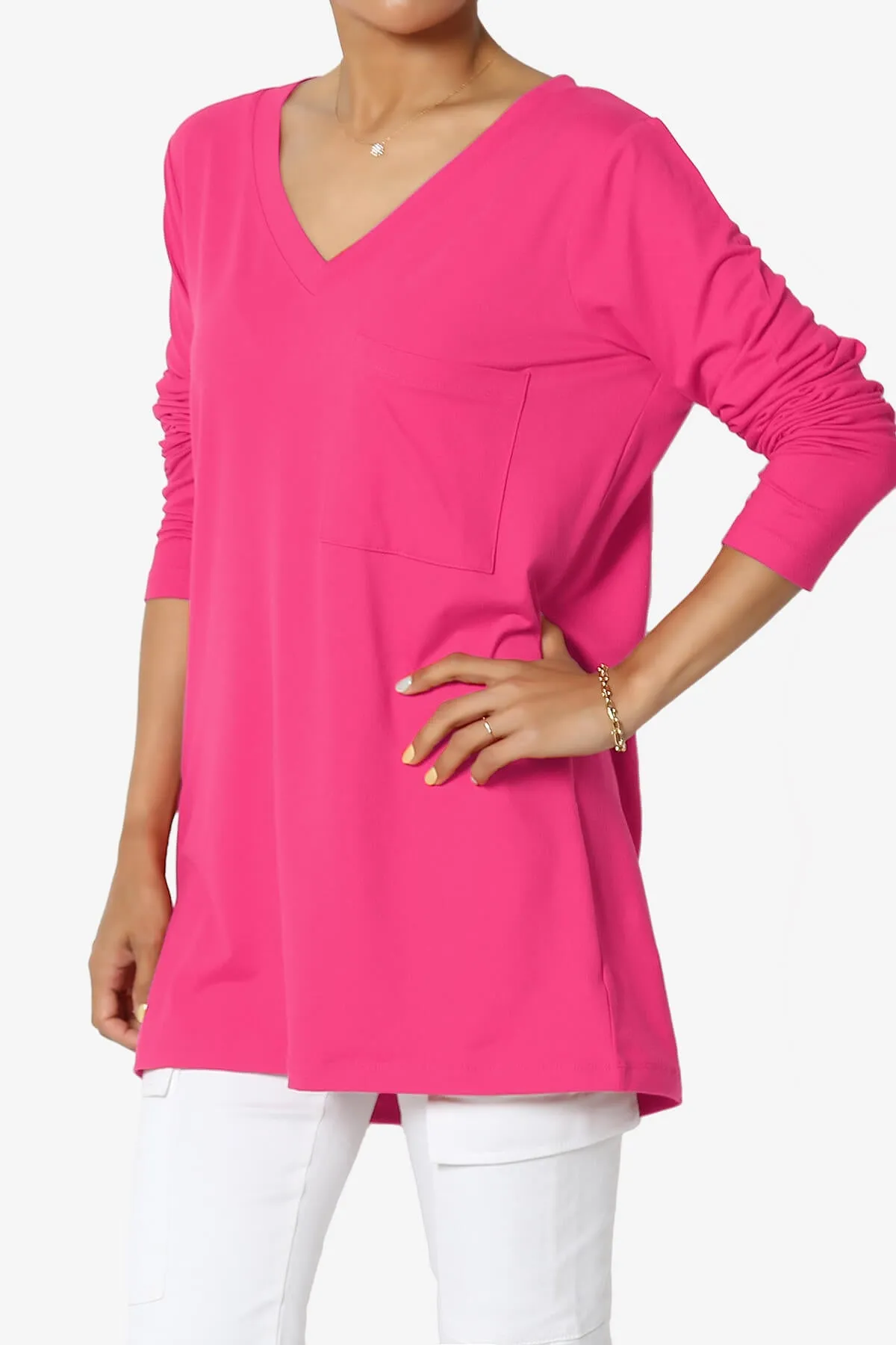Susan Ultra Soft Chest Pocket Loose Fit T-Shirt PLUS