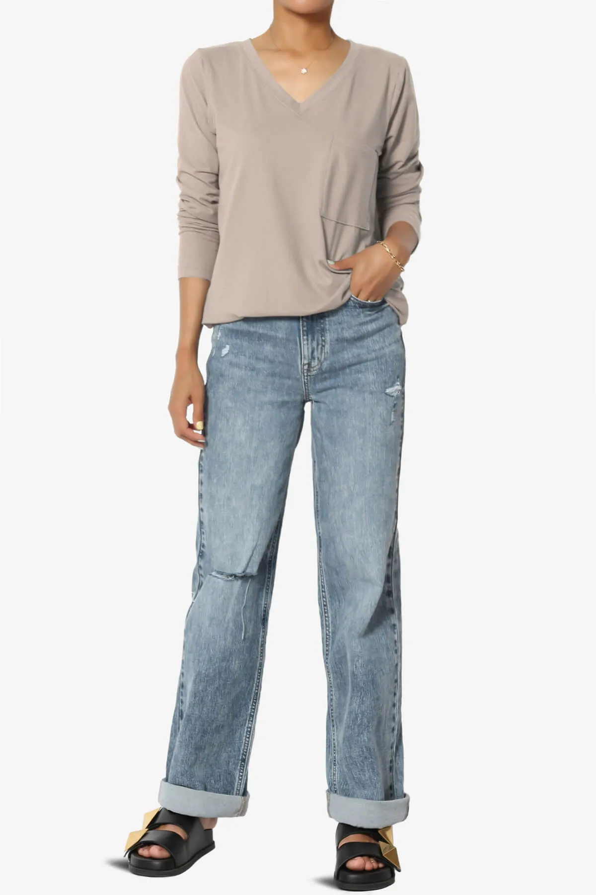 Susan Ultra Soft Chest Pocket Loose Fit T-Shirt PLUS
