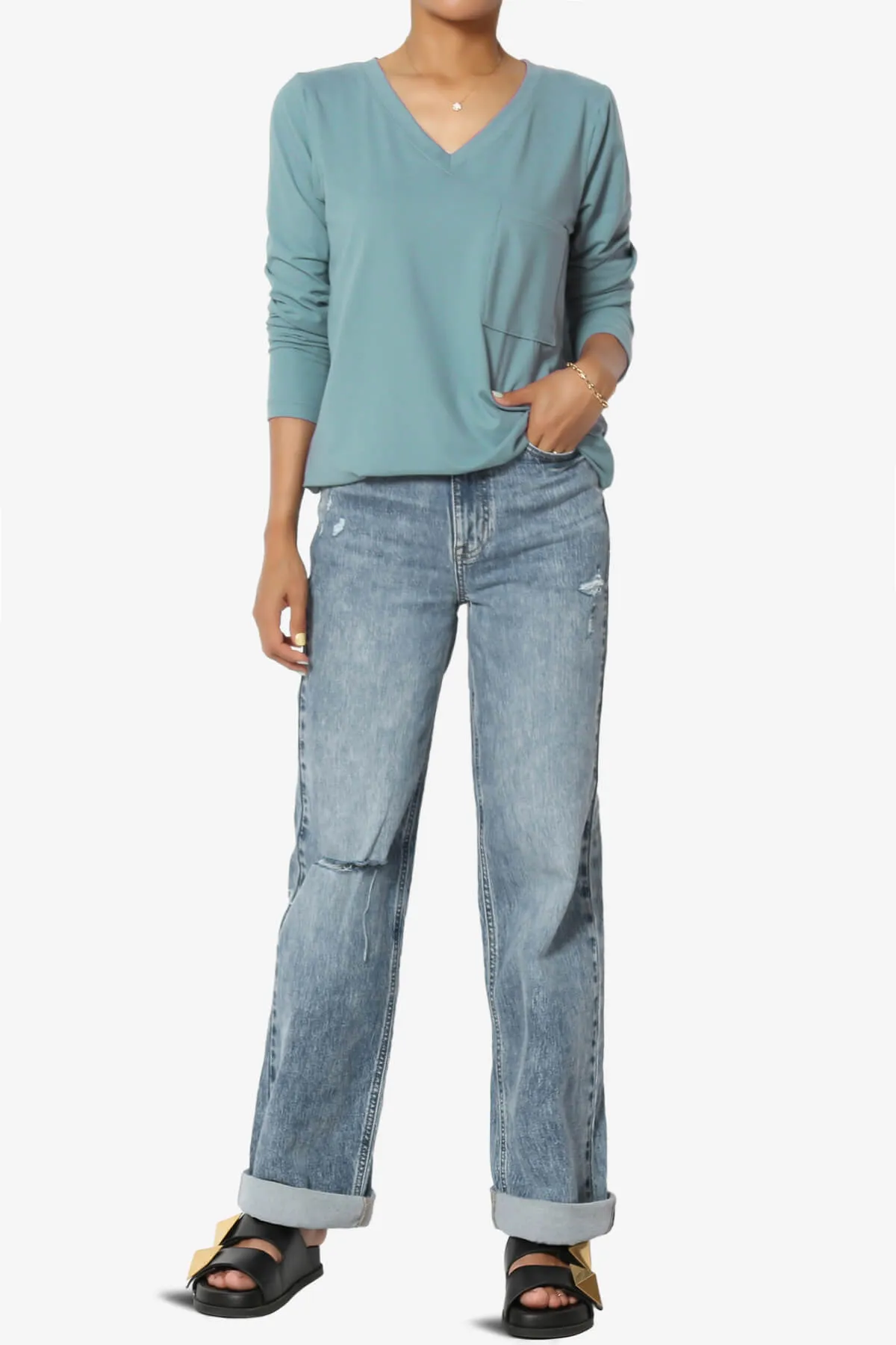 Susan Ultra Soft Chest Pocket Loose Fit T-Shirt PLUS