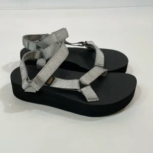 Teva Platform Sandal Silver Size 10 Flatform Universal EUC