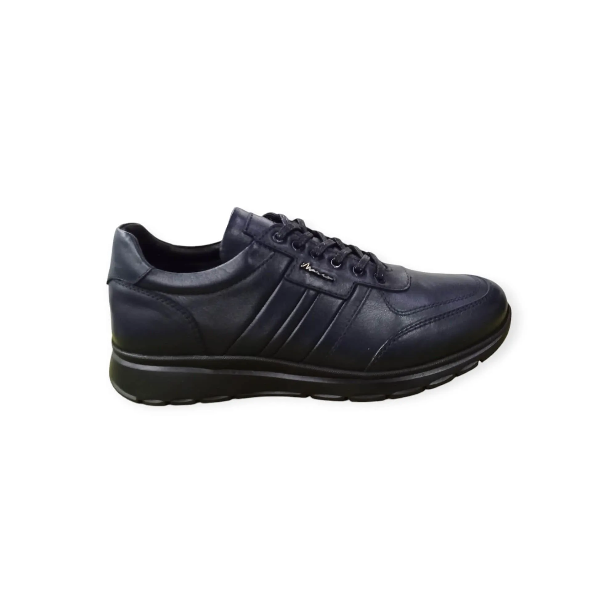 The Marcomen Men's Leather Sneaker Navy