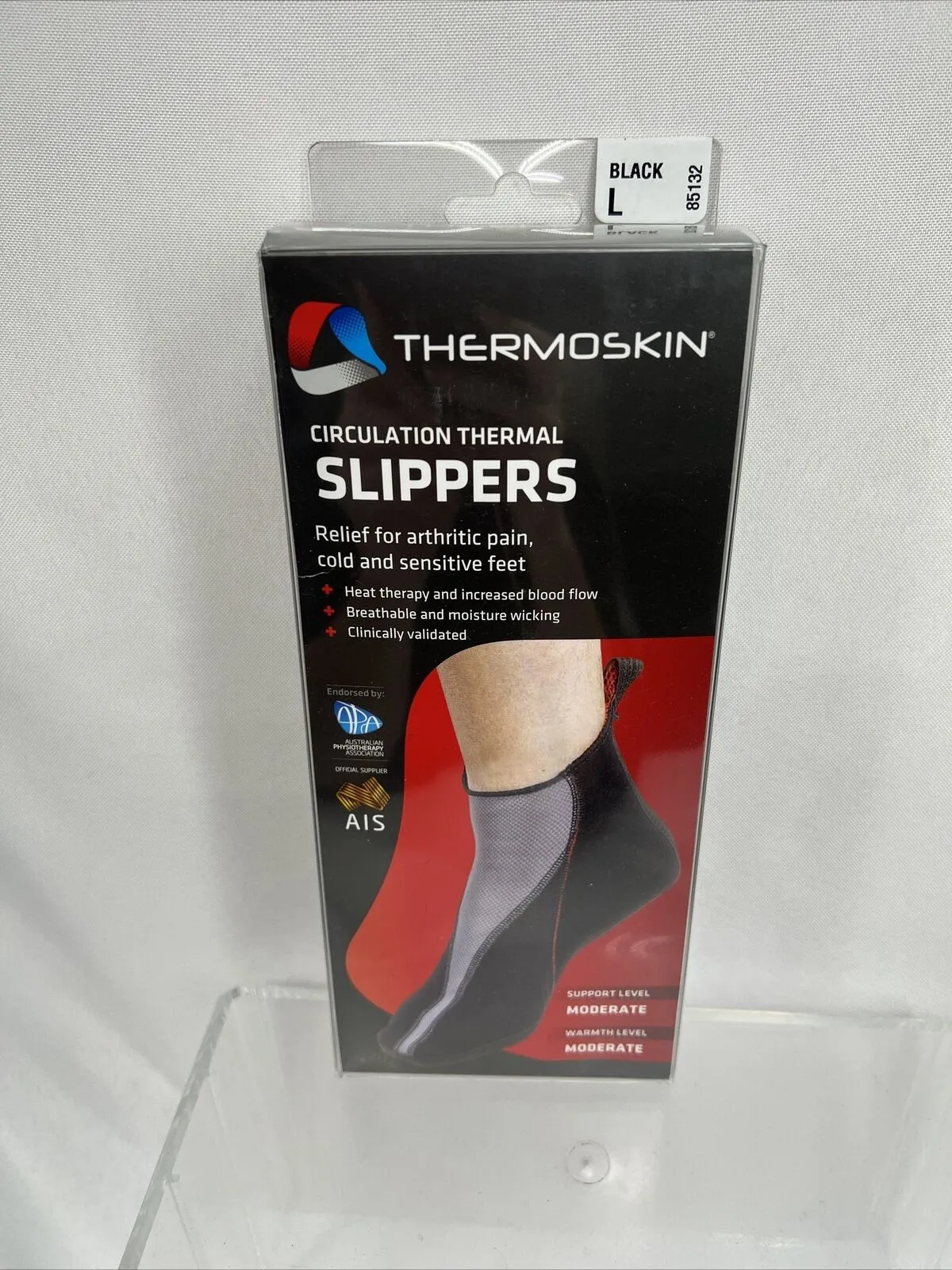 Thermoskin Circulation Thermal Slippers Black Large Orthozone Heat Therapy Moder