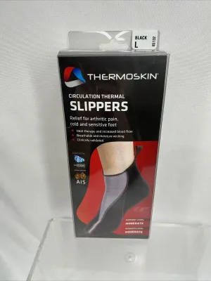Thermoskin Circulation Thermal Slippers Black Large Orthozone Heat Therapy Moder