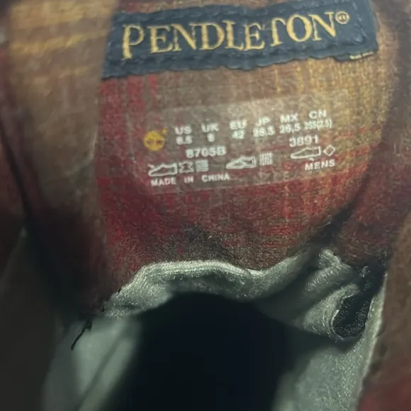Timberland X Pendleton Hiking Boots Gortex Mens Size 8.5 Brown Ankle High