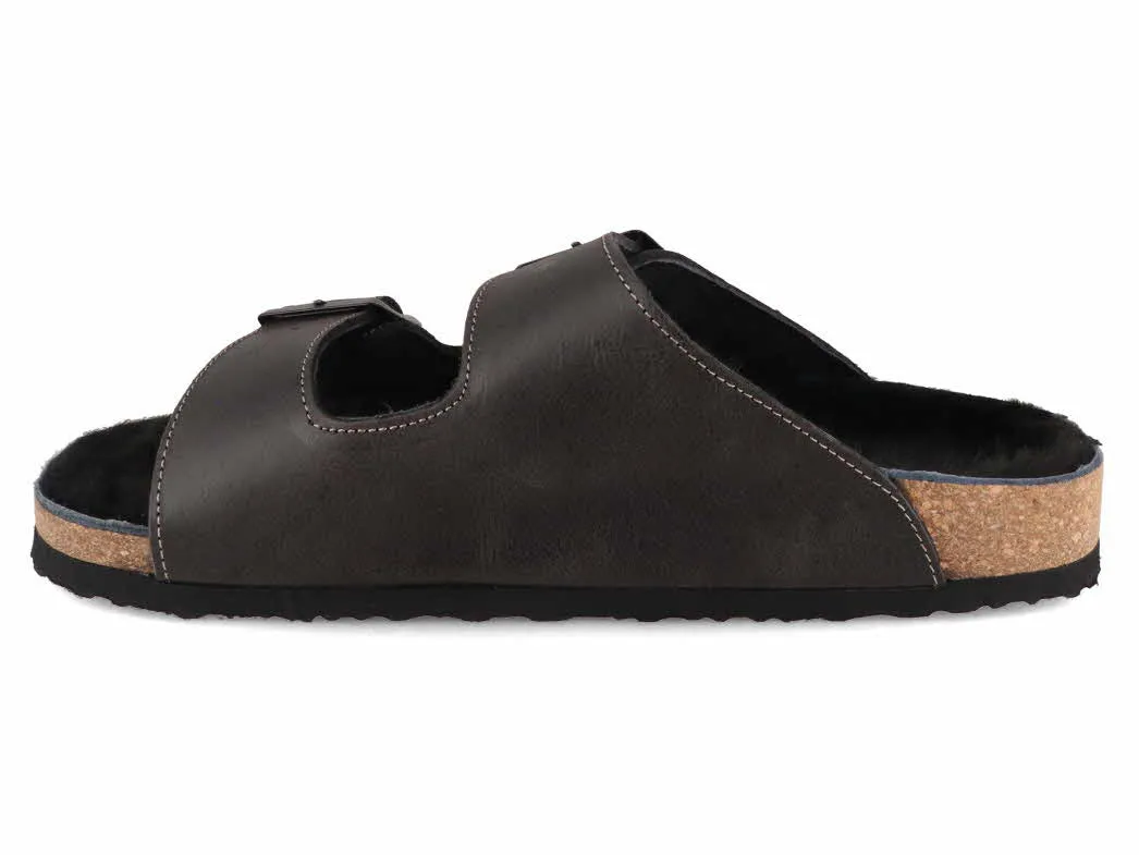 Tuffeln® Lambskin Sandals «Comfortfüße», black