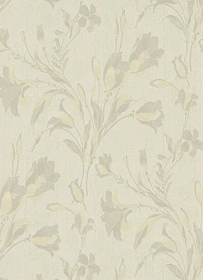 Tulip Floral Trail Grey Cream 5796-37 Wallpaper