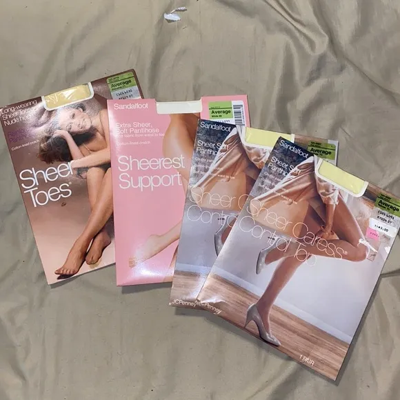 Vintage JCPenney Pantyhose Average NIP 4 pair