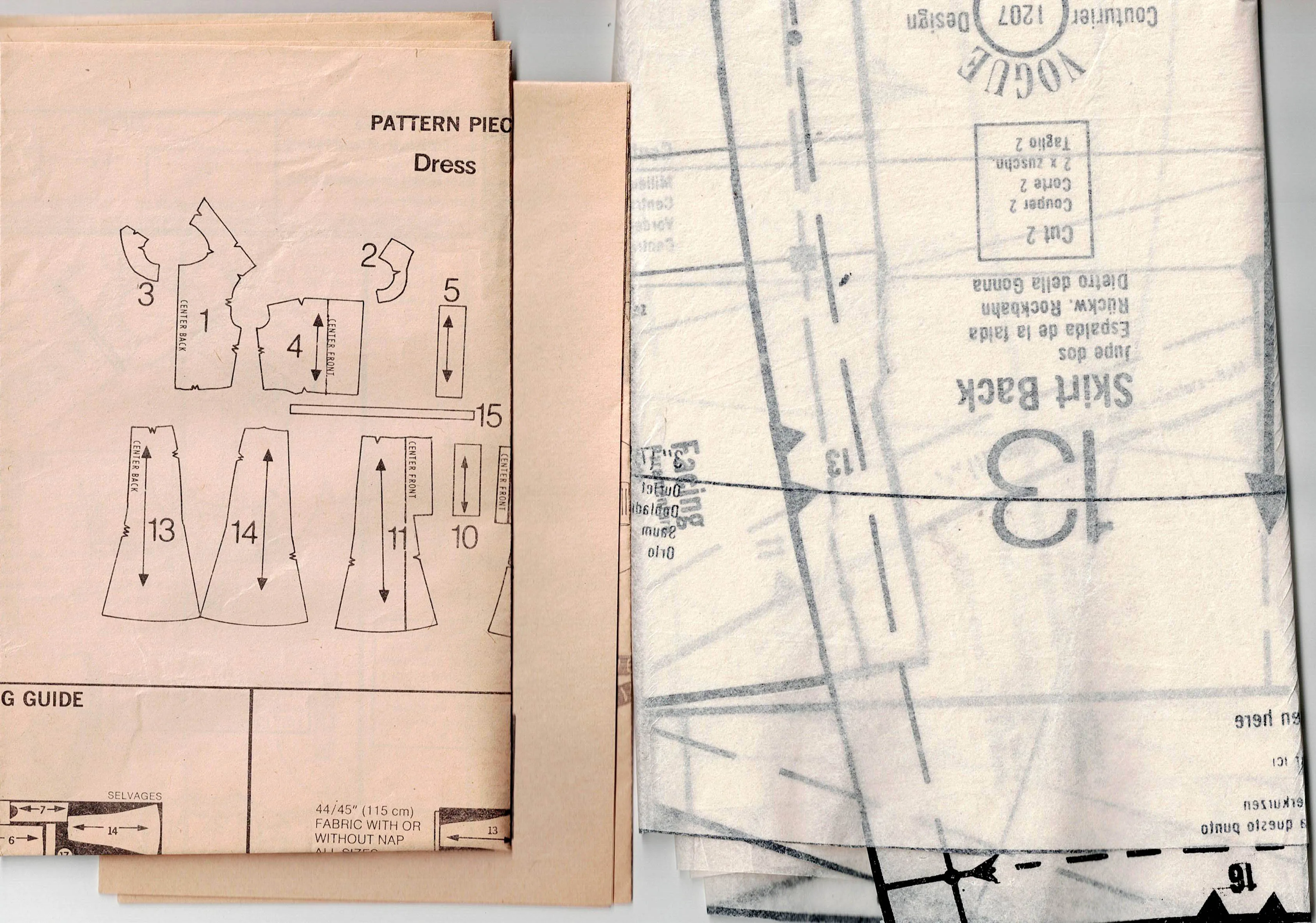 Vogue Couturier Design 1207 SYBIL CONNOLLY Womens Yoked Button Through Dress 1970s Vintage Sewing Pattern Size 10 Bust 32.5 inches