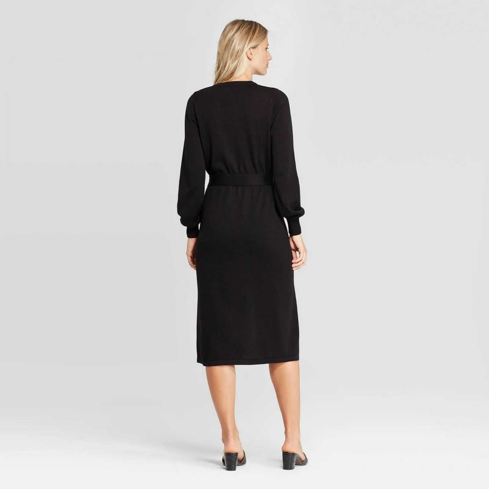 Who What Wear Women's Long Sleeve Crewneck Midi Sweater Dress