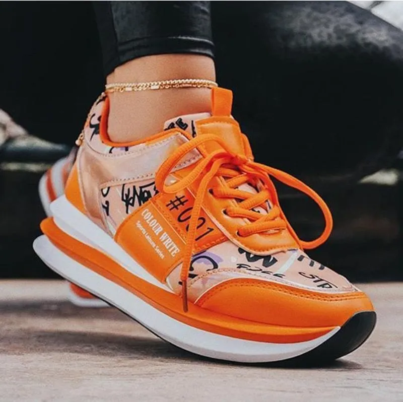 Women's Comfortable Printed Neon Sneakers | Perfect for Everyday Wear
