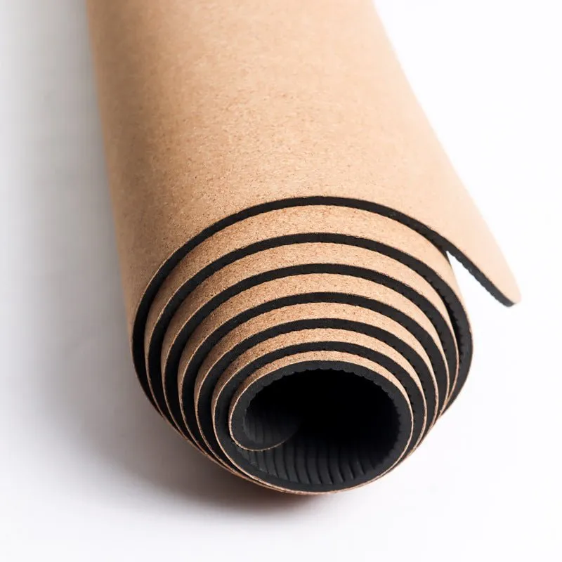 Woowooh Water Flow Cork Yoga Mat with Alignment Lines