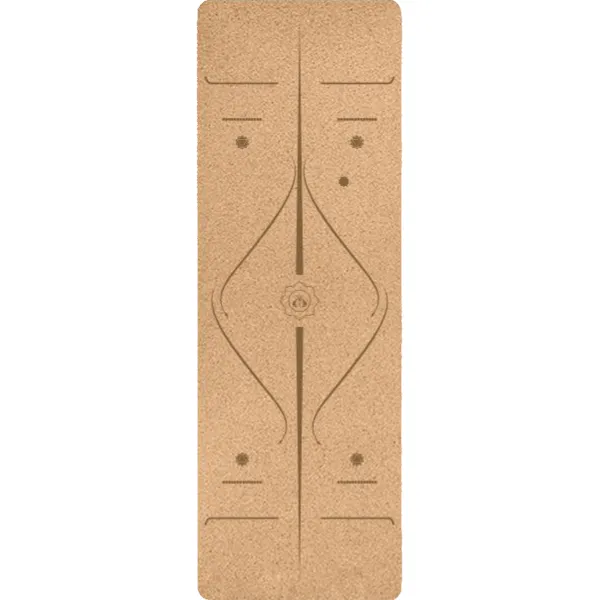 Woowooh Water Flow Cork Yoga Mat with Alignment Lines