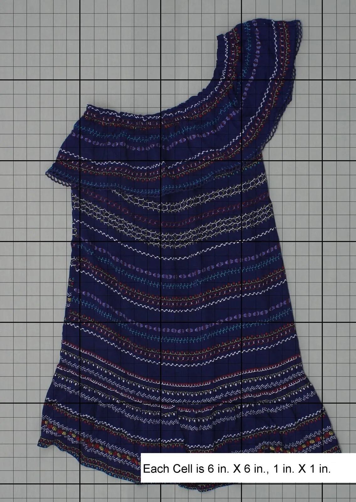 Xhilaration Women's One Shoulder Shift Dress Blue Stripe XS