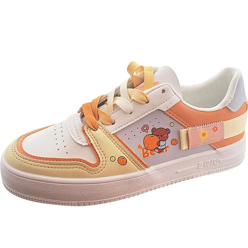 YELLOW ORANGE BEAR PRINT SHOES UB2503