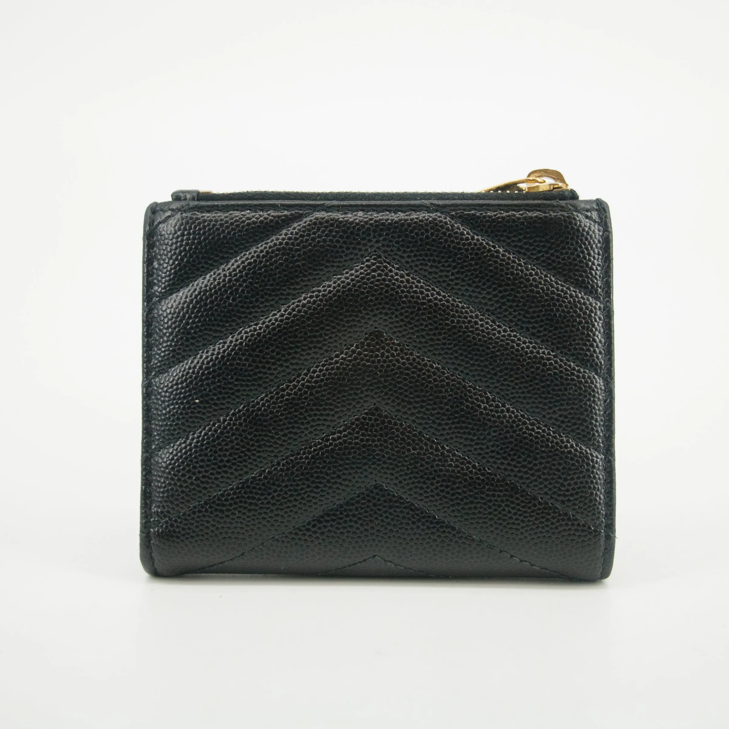 YSL Saint Laurent  Black Cassandre Matelasse Bifold Wallet #2965